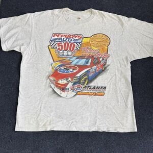 Pep Boys Auto 500 Atlanta Shirt Mens 2XL Gray Racing Tee T-Shirt Fruit Of Loom